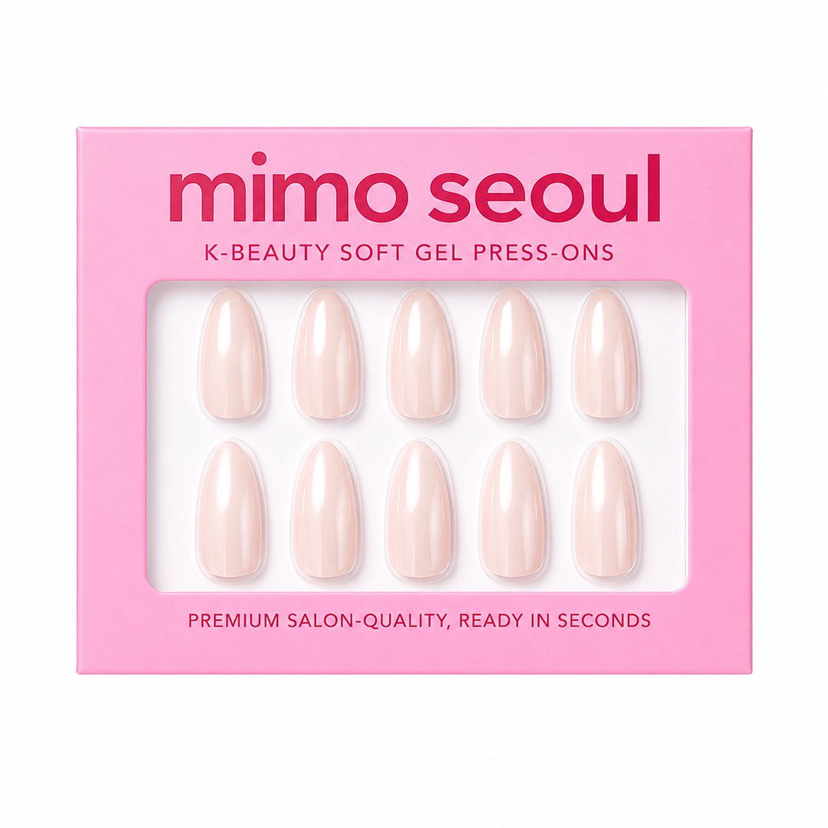 Mimo Seoul Soft Gel Press On Nails Plaknagels Nepnagels - Glazed Donut Nagels - Medium Almond Wit 30 stuks - Herbruikbaar 14 Dagen - Glazed White