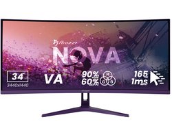 Arozzi Nova 34" Gaming Monitor - Curved - UWQHD VA - 165Hz - Paars