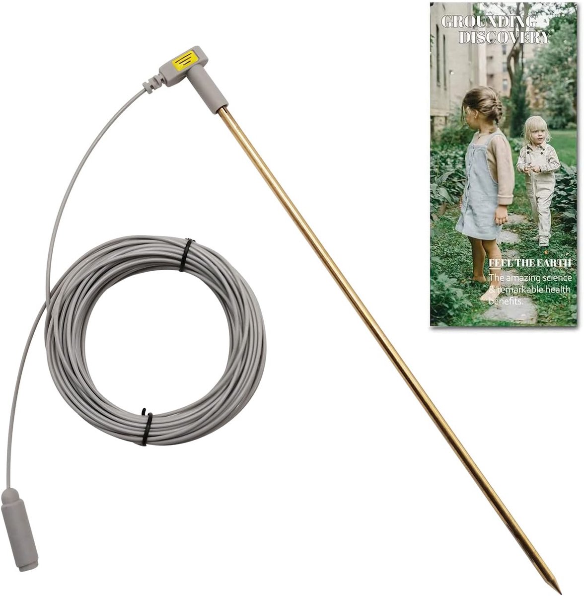 Aardingsstaaf - Aarding Set - Lichaam Verbinden - Extra Lange Kabel - 121 Meter - Grijs
