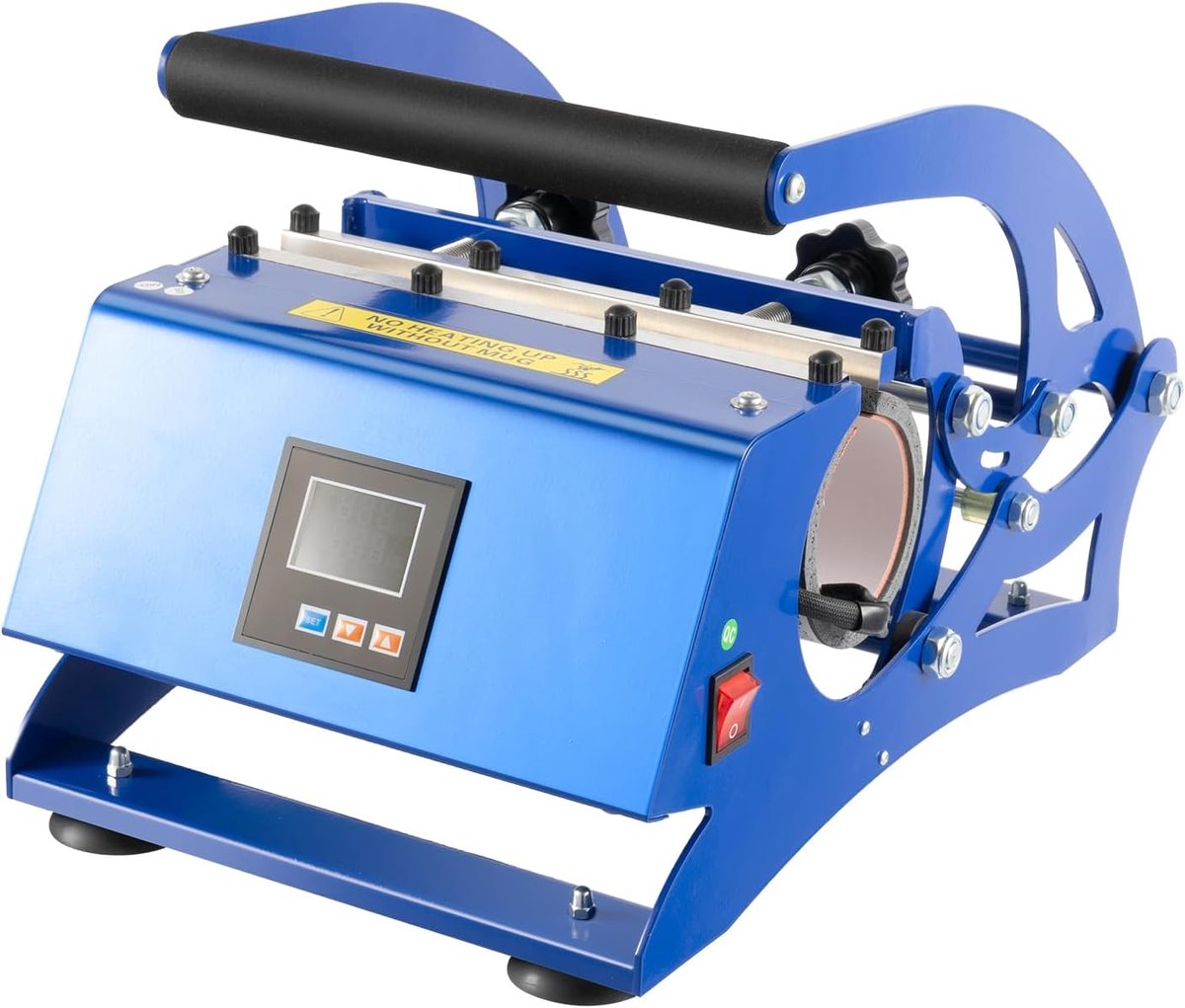 Mokkenpers 6-in-1 - Sublimatie Printer - Gepersonaliseerde Cadeaus - Digitale Timer Controle - 225 tot 8 ml - Zwart Blauw
