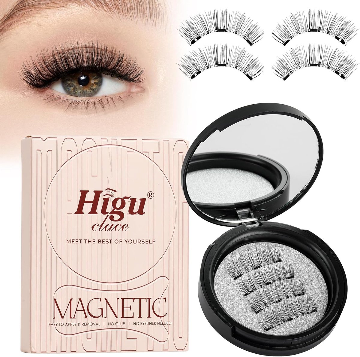 Magnetische Wimpers - Natuurlijke Wimpers - Make-up Aanbrengen - Zonder Lijm - 40 Stuks - Zwart