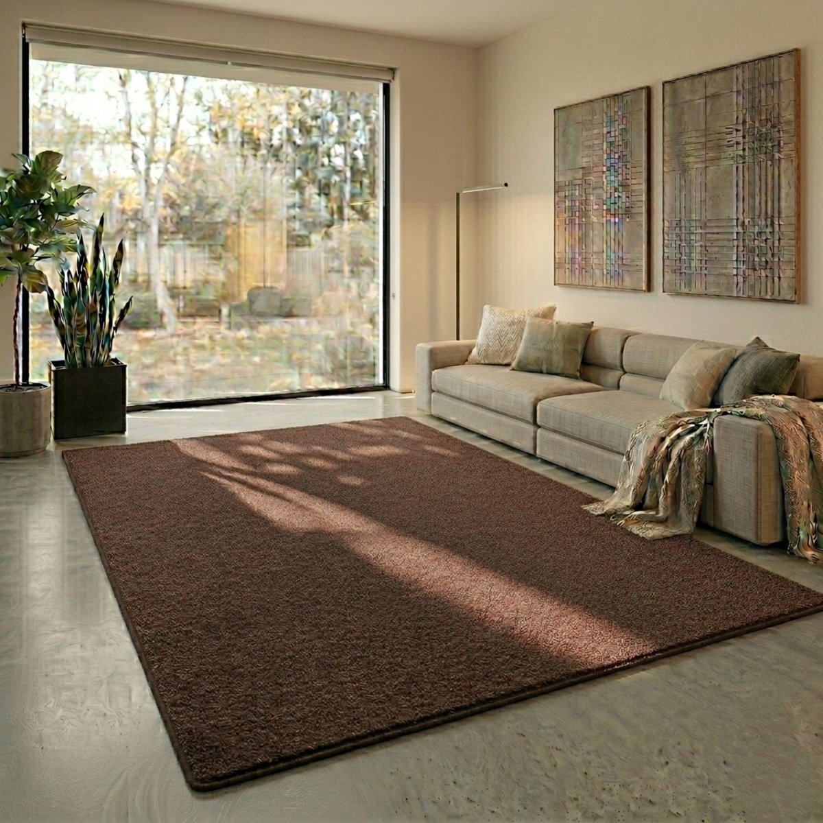 Floordirekt Velours Tapijt op - Loper met Zachte Fluwelen Pool - Aarde - 200 x 300 cm - Luxe, Comfortabel & Onderhoudsvriendelijk - Verkrijgbaar in Verschillende Maten voor Hal, Keuken & Woonruimte Bruin