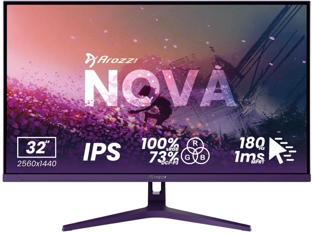 Arozzi Nova 32″ computer monitor 80 cm (31.5") 2560 x 1440 Pixels Quad HD LED Paars