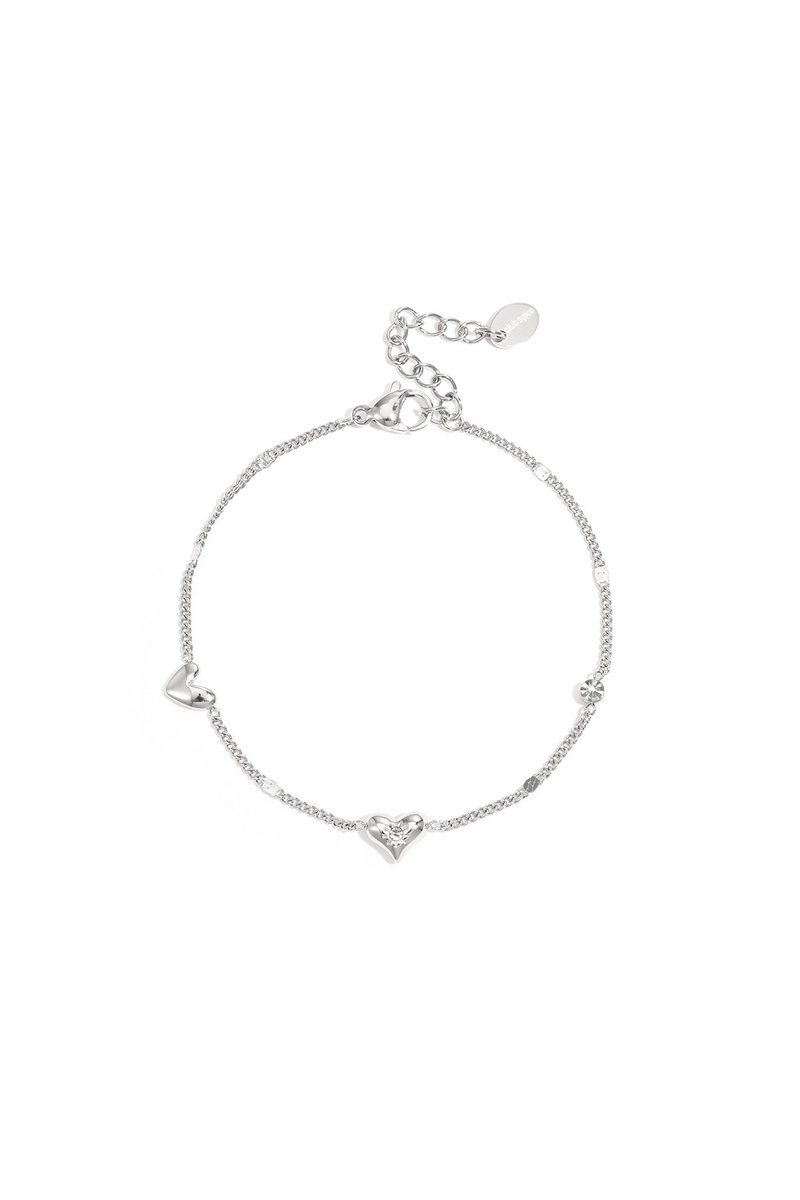 Armband met hartjes en steentjes patroon - Goudkleur