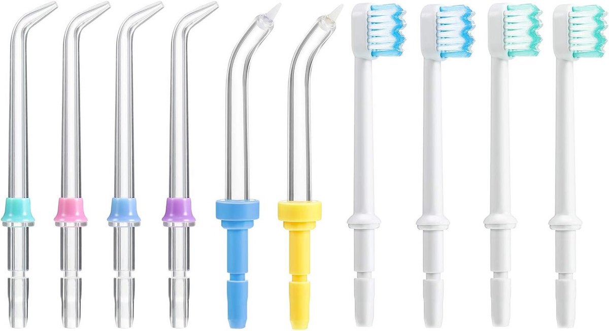 10 Stuks Vervangende Tips voor Waterflosser - Inclusief Jet Tips, Borsteltips en Pocket Tips voor Optimale Mondhygiëne