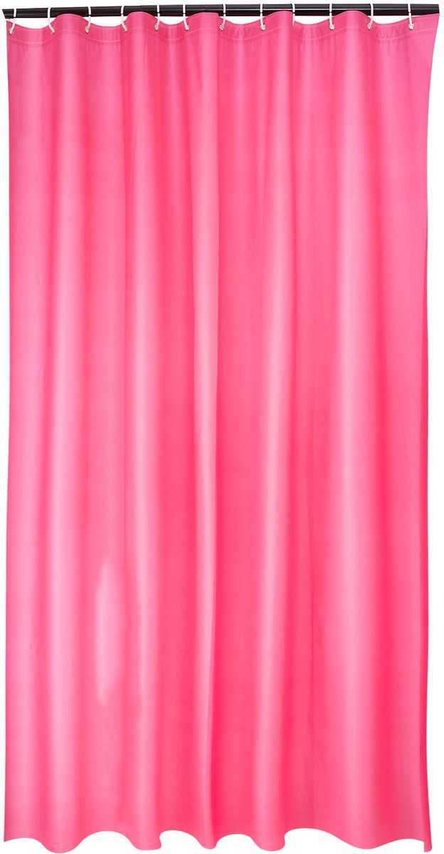 Effen douchegordijn - Waterdicht PEVA douchegordijn - Inclusief haken - Schimmelwerende douchegordijnvoering -Rood, breedte 200 × hoogte 180 cm