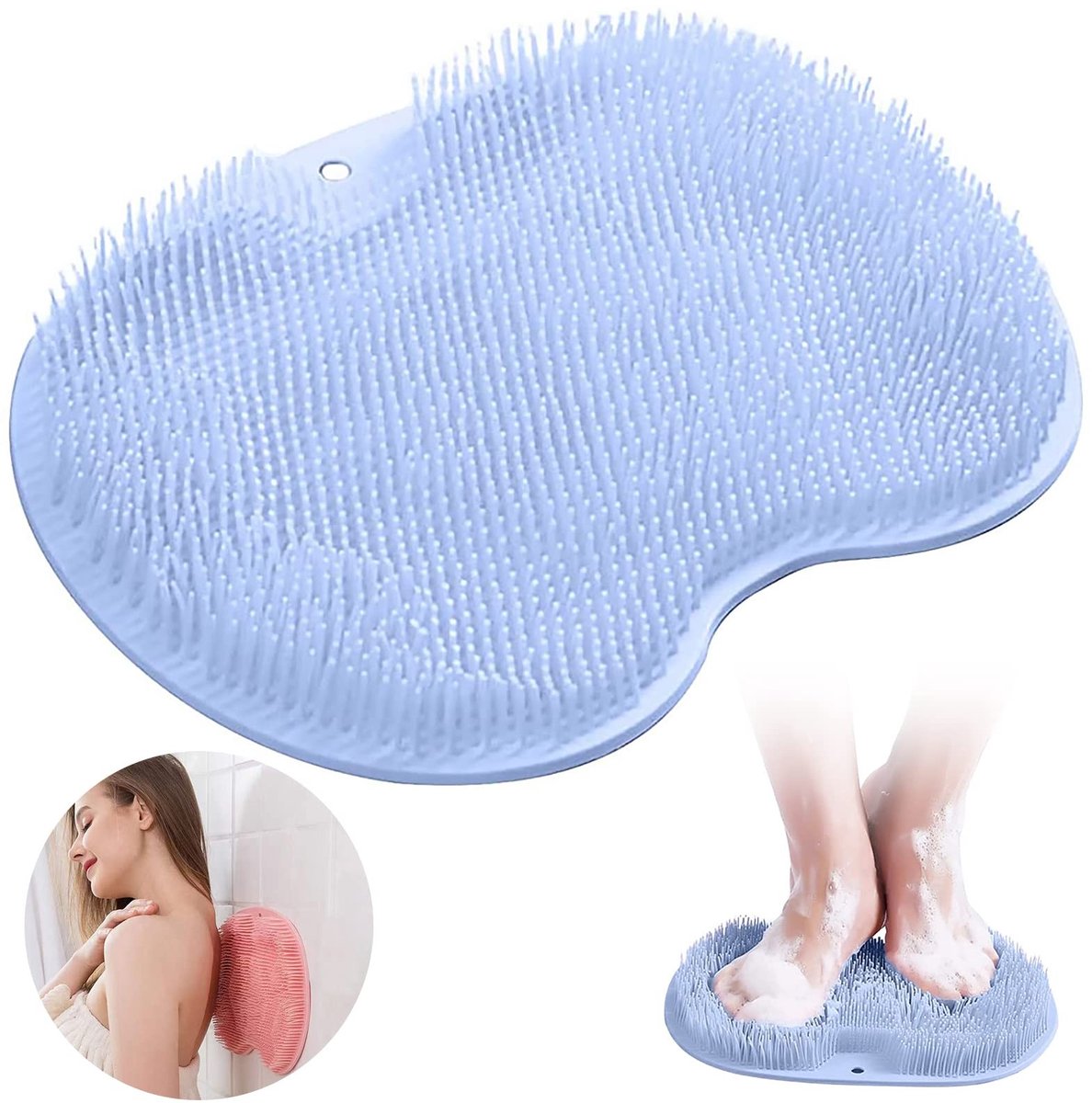 Dailygoods- Massagepad Antislip - Massageapparaat - Peeling - Rugschrobber - Voetbadmat - Schone voeten zonder bukken - Voetschrobber