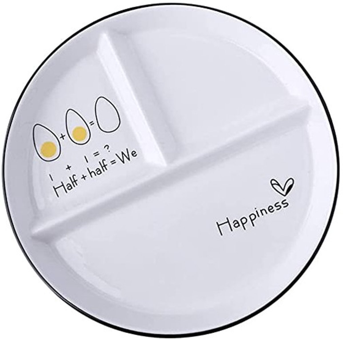 Dailygoods- Keramische Borden - Verdeelbaar in 3 Delen - Servies voor Maaltijden - Salade - Feestjes - Woonbenodigdheden voor Kinderen - Serveerschalen