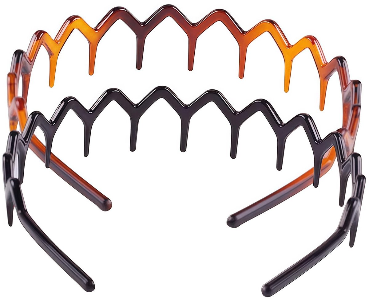 Dailygoods- Hoofdbanden 2 Stuks - Kunststof Haaraccessoires - Zwart/Bruin - Lichtgewicht - Modieuze Haarbanden - Duurzaam en Herbruikbaar - Haaraccessoire