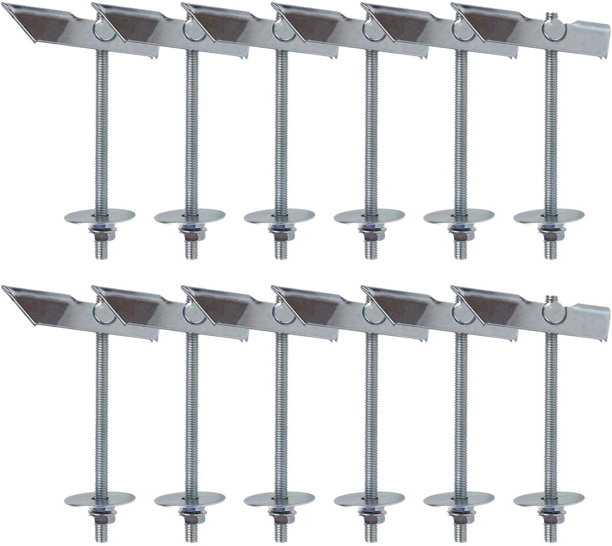Dailygoods- Tuimelpluggen 12 stuks - Zware Gipsplaat Pluggen - Verzinkt Koolstofstaal - M6x100mm - Voor Zware Voorwerpen - Roestvrij en Corrosiebestendig - Gipsplaatplug