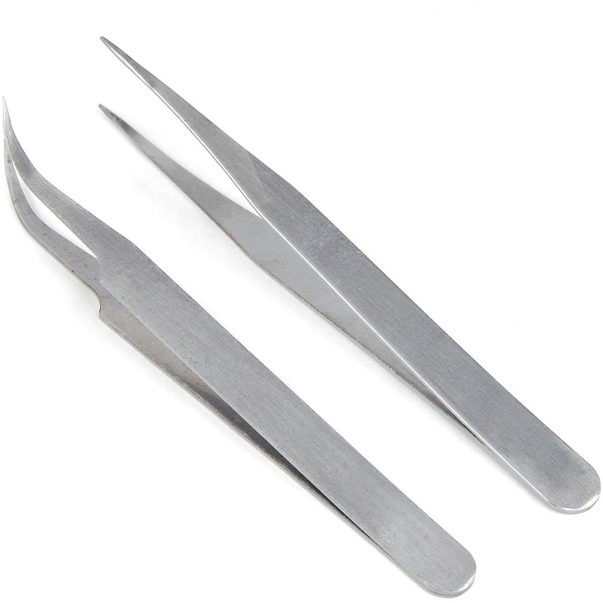 Dailygoods- Strasspickerpincet Set - 2 x Roestvrij Stalen Pincetten - Accessoires voor Nageldesign - Siersteentjes - Kralen - Professionele Kwaliteit - Nagelpincet