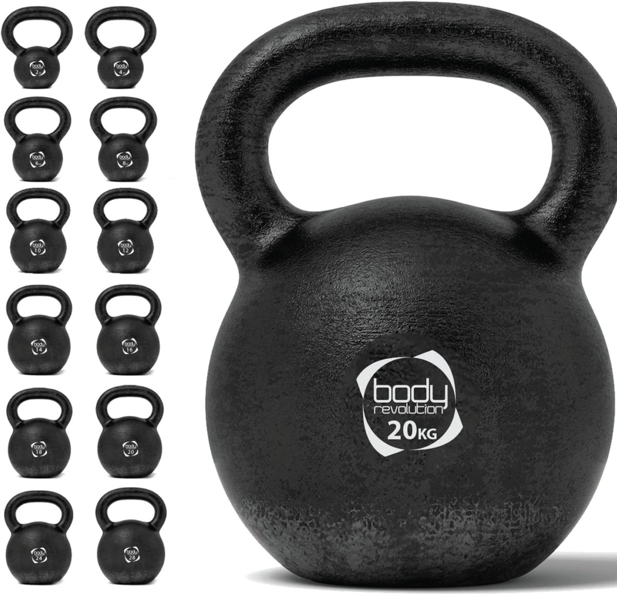 Kettlebell 20 kg gietijzer Body Revolution – Fitness thuis