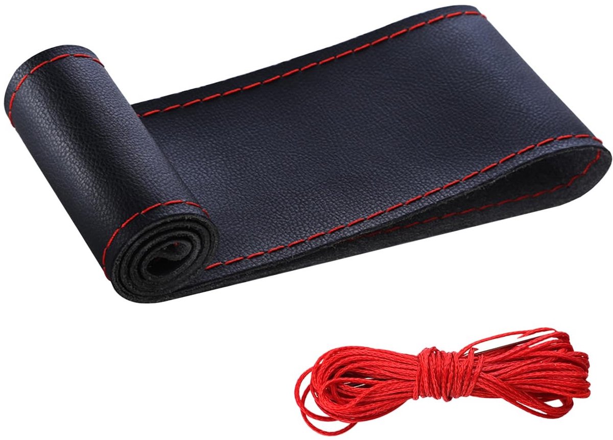 Dailygoods- Stuurhoes Leren - Universeel voor 37-38 cm - Anti-Slip Microfiber - Do-it-yourself Naai - Ademend - Geschikt voor het hele jaar - Stuurwielbeschermer
