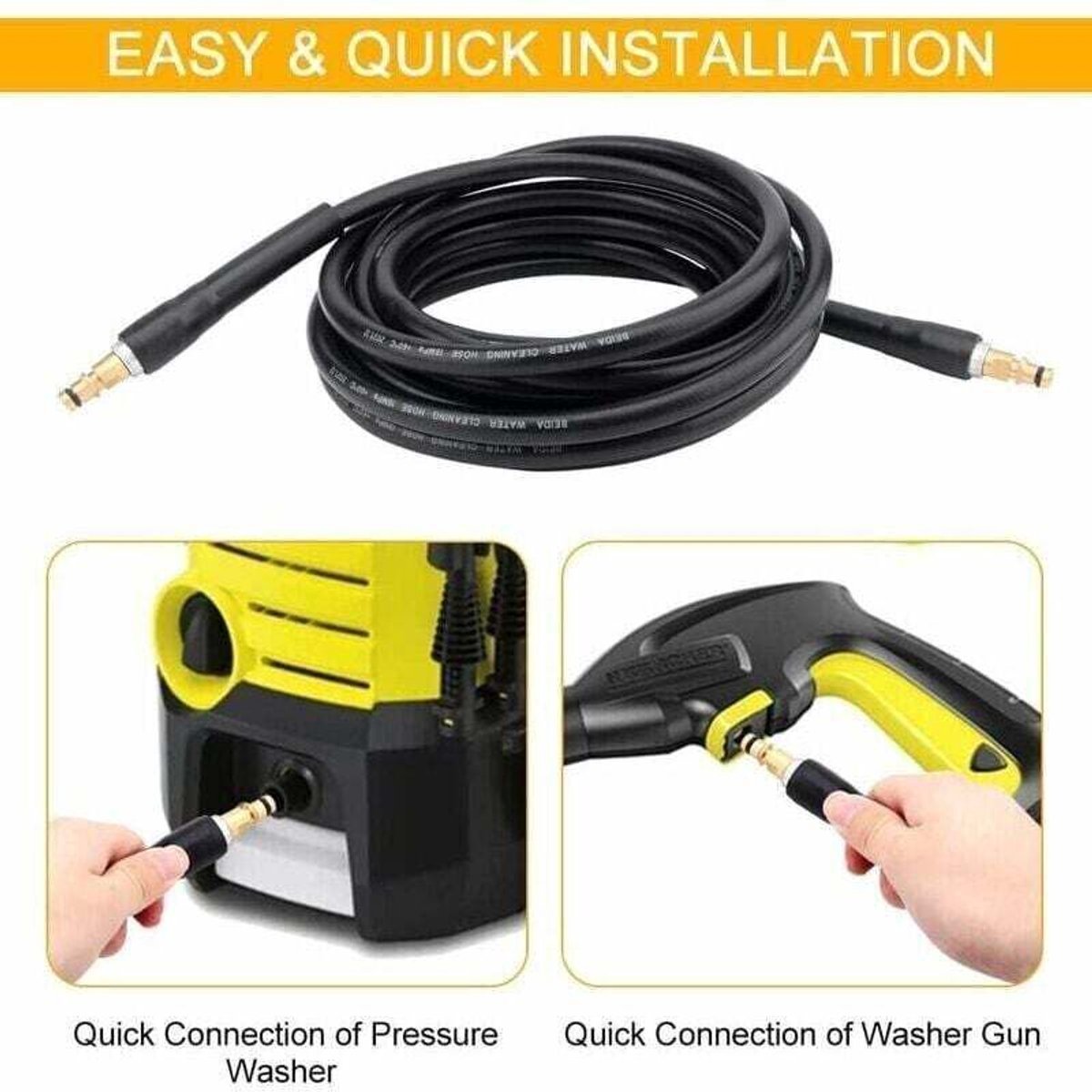 Geschikt Voor Karcher K2 K3 K4 K5 K6 K7 Hogedrukreiniger Hogedrukreinigingsslang - Snelkoppeling - Snelle ontgrendeling - 6m Vervangingsslang - Hogedrukreinigeraccessoires - Rioolslang Geschikt voor karcher accessoires – foto 2