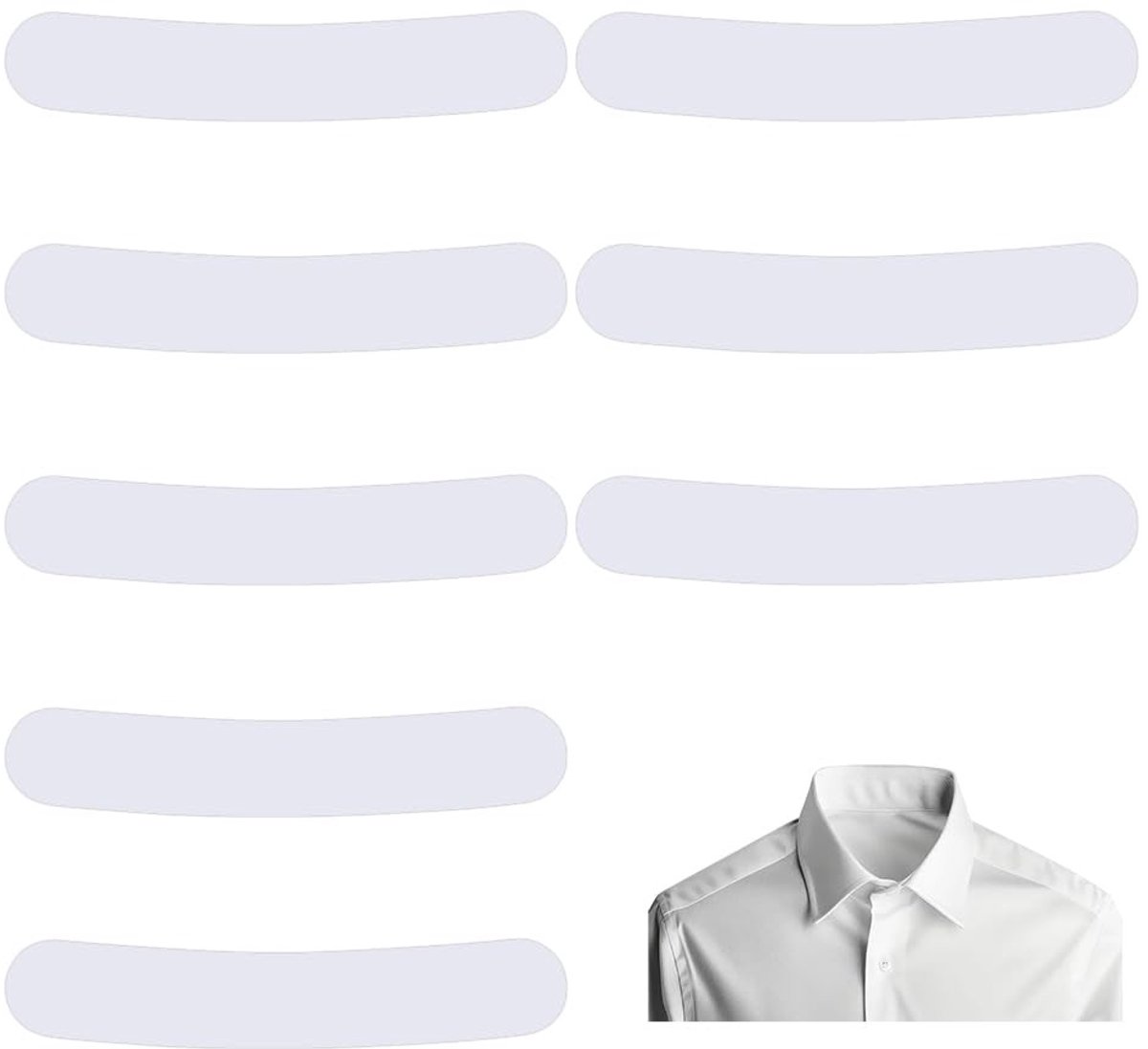 Dailygoods- Kraagbescherming 8 Stuks - Zweet Pads - Zelfklevende Liner - Hoedbeschermer - Ademend Materiaal - Effectieve Zweetabsorptie - Zweetpads