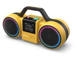 PHILIPS Moving Sound The Roller TAMS60Y/00 - Draagbare speaker, 60W RMS, Bluetooth 5.5., Auracast, USB, 24 uur afspeeltijd, IP67 waterdichtheid, kan als powerbank gebruikt worden - Geel
