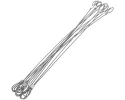 Kabel Sloten - Staalkabel met Lus - Veiligheid Vergroten - Roestvrij Staal - 10 Stuks - Zilver