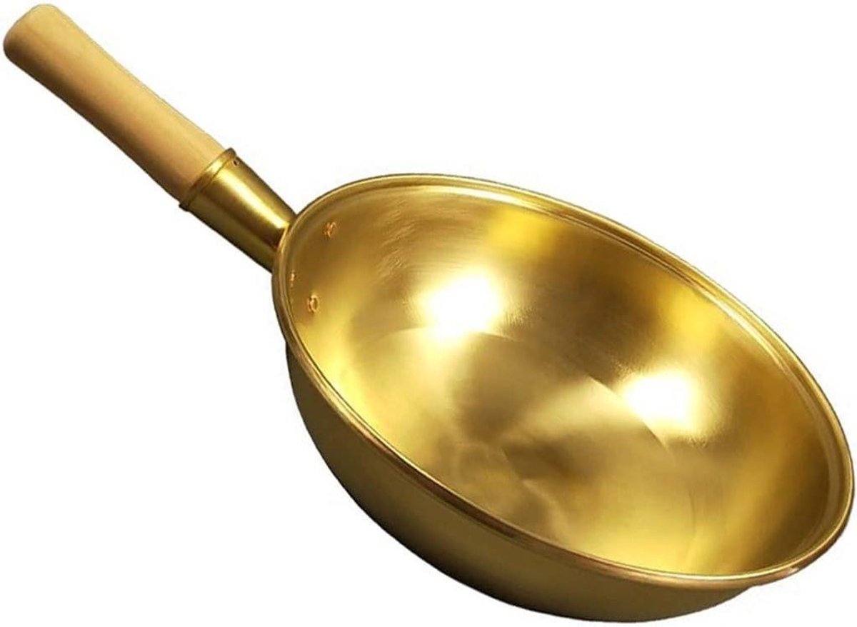 Wok Pan Koekenpan Koken Snelle Warmtegeleiding 32cm Koper