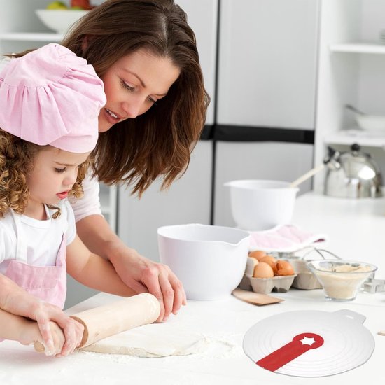 Mixer Spatdeksel - Anti-spatkap - Schoon Mixen - Flexibele Ring - 34x31cm - Rood — afbeelding 4