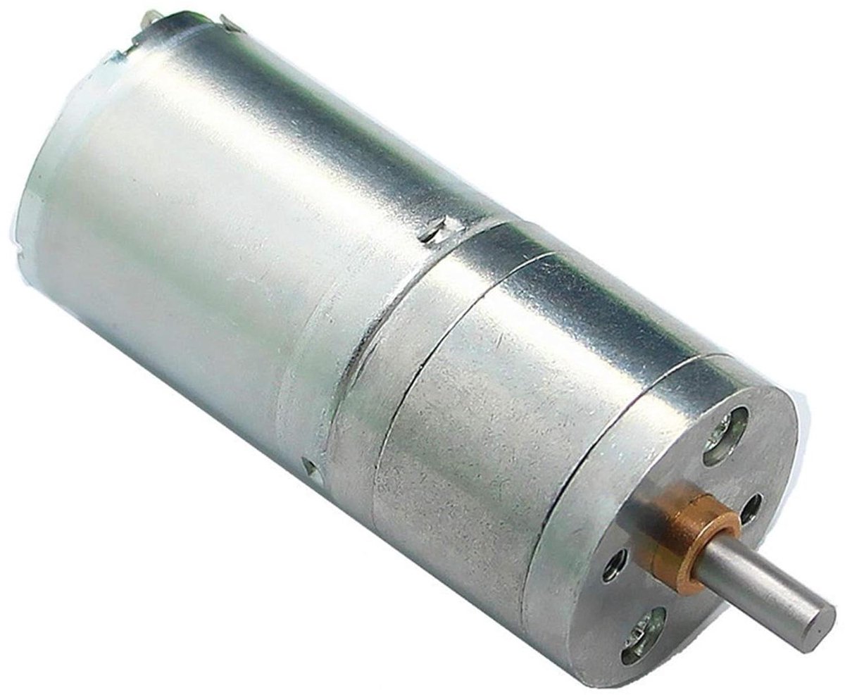 Metaal Reductiemotor - DC Motor Tandwiel - Robotica Projecten - Hittebestendige Motor - 12V 60RPM - Zilverkleurig