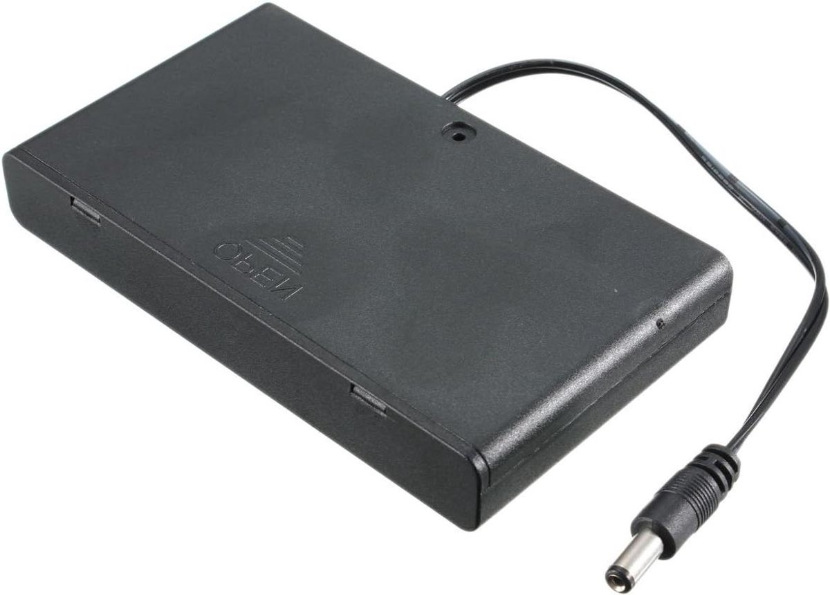 Batterijhouder - Batterijbox - Externe Stroomvoorziening - Met Aan/Uit Schakelaar - 8x AA - Zwart