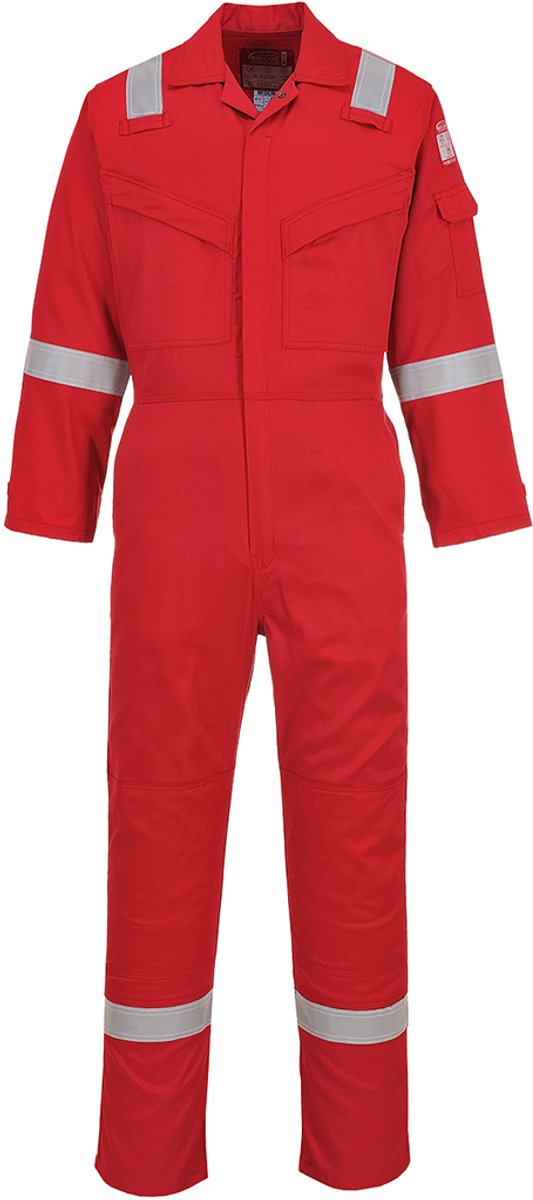 Portwest Super Lichtgewicht Antistatische Overall 210gm FR21 - Rood - XS