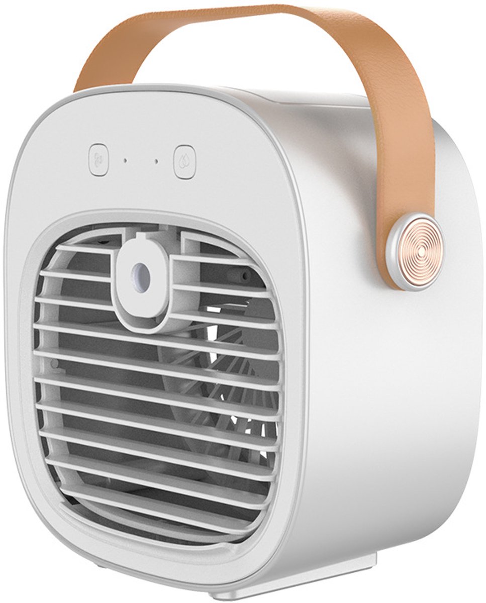 Aircooler - Luchtkoeler aircooler - Luchtkoelers met water - Tafelventilator - Bureau ventilator - Bureau ventilator usb - Oplaadbaar 4000 mAh - Kunststof - Wit