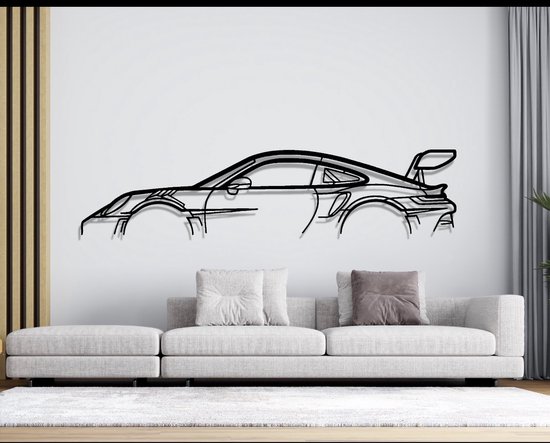 Silhouette de voiture- Décoration murale voiture -911- Décoration murale Métal- Décoration murale Métal- Porsche-Voiture- Décoration murale- Décoration murale-20*90cm