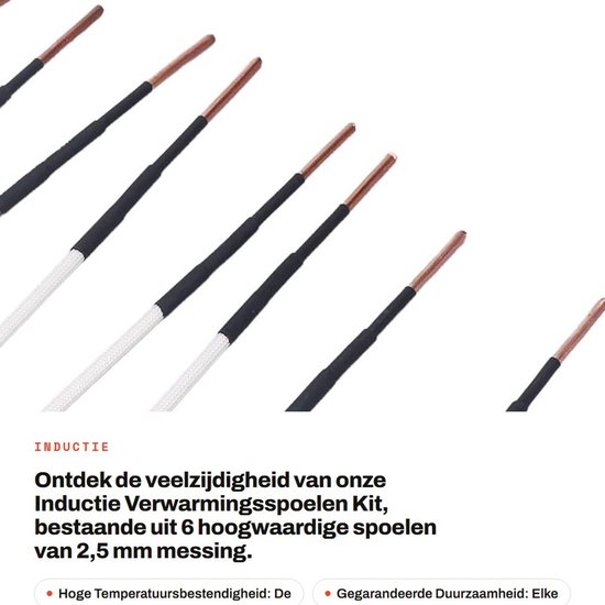 Inductieverwarmingsspoelset - 6 Stuks met 2,5 Mm Messing, 20-50 Mm Spoelen, Voor Vormgeving en Opslag van Merkloos — afbeelding 3