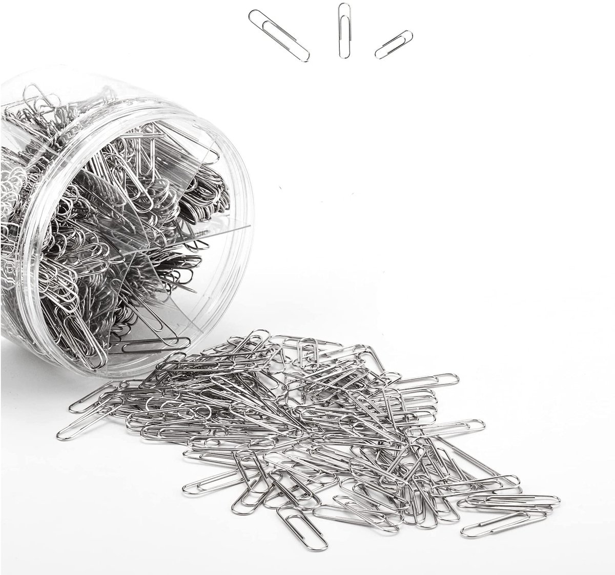 Dailygoods- Paperclips 700 Stuks - Metaal - Kunststof Doos - Groot/Medium/Klein - 50 mm/33 mm/28 mm - Kantoor/School/Thuis - Kantoorbenodigdheden