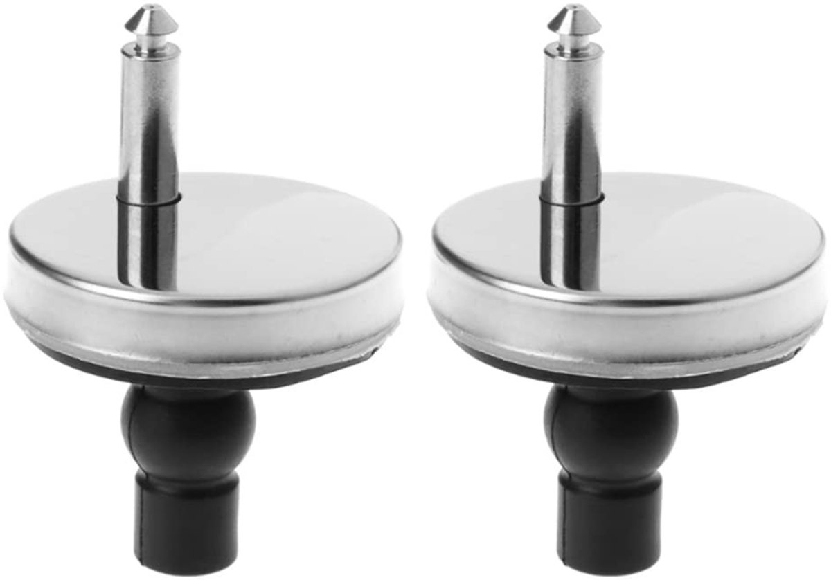 Dailygoods- Toiletbril Scharnieren 55 mm - Quick Release Bevestigingen - Roestvrij Staal/Kunststof - 2 Stuks - Zilver/Wit/Zwart - Voor Blinde Gaten