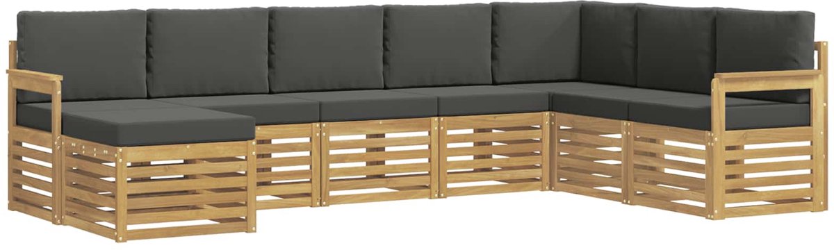 vidaXL Buiten - bank - set - 8 - st - 8-zits - Wit - en - antracietkleurig - Polyester Wit en antracietkleurig