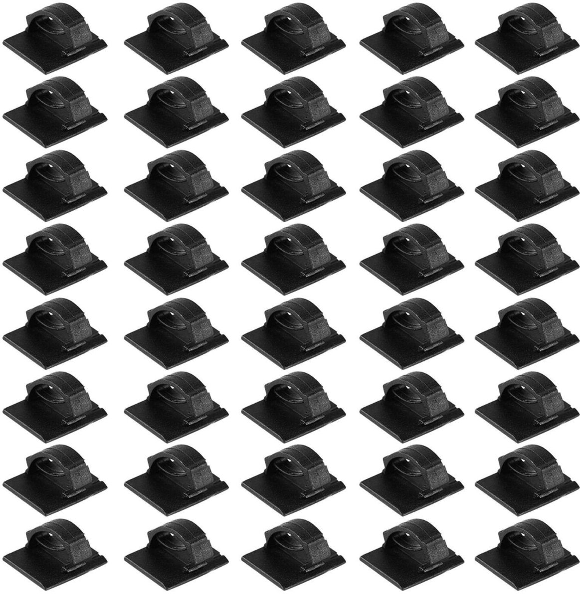 Dailygoods- Autokoord Clips 40 Stuks - Zelfklevend - Decoratieve Draadbevestiging - Organiser - Ruimtebesparend - Hoogwaardige Kunststof - Draadclips