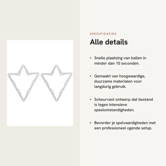 Dailygoods- Biljartrek Magisch - 6 Stuks - Duurzaam Materiaal - Snelle Balplaatsing - Geen Beschadiging Tafel - Comfortabel Handengevoel - Biljartset van Dailygoods — afbeelding 3
