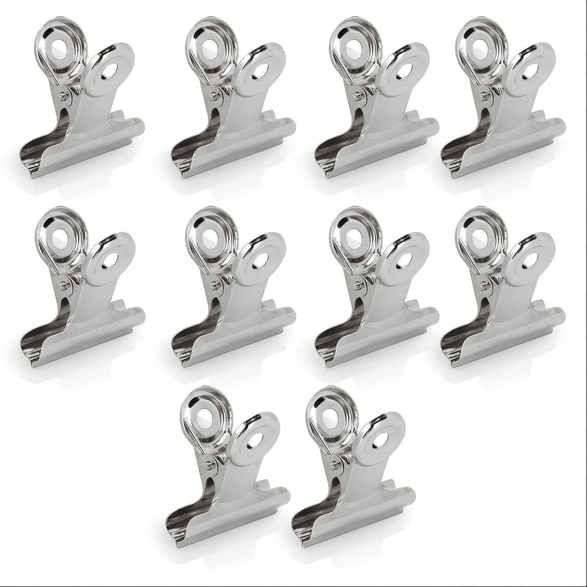 Dailygoods- Nagelclips 10 Stuks - Nagellak Remover Clips - Nagelverlengingsclips - Metalen Nagelkunst Gereedschap - Ergonomisch Ontwerp - Zilverkleurig