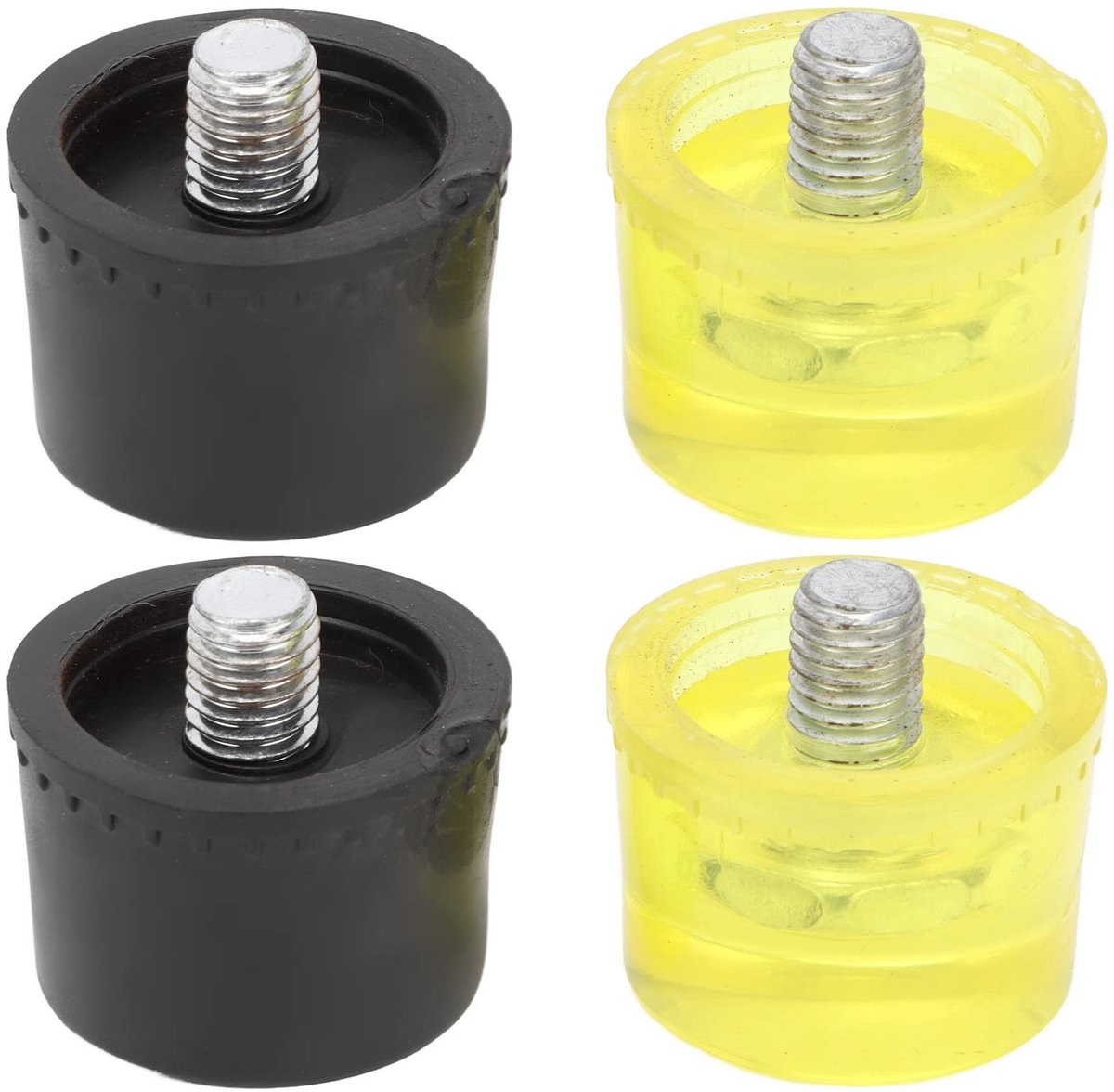 Dailygoods- Hamerkop Rubber - Vervangset 4 Stuks - M8x1 Schroefdraad - Bescherming tegen Krassen - Schokbestendig - Gemakkelijk te Vervangen