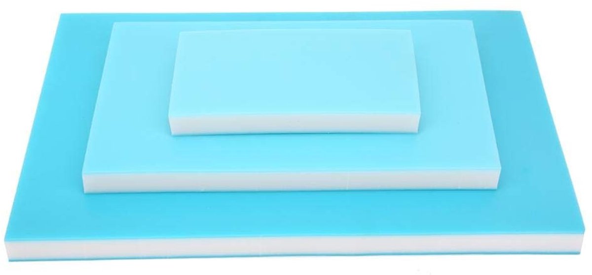 Dailygoods- Snijblokken 3-delig - Rubber - PVC - Gelaagd - Geschikt voor beginners/professionals - Afmetingen: 9x5,5/15x10/20x15 cm - Stempelblok