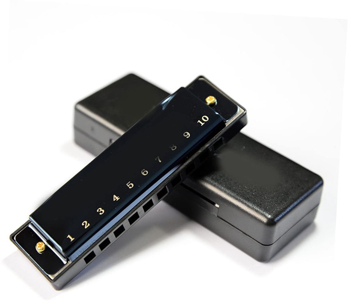 Dailygoods- Mondorgel 10 Gaten - Zinklegering - Glanzend Zwart - Geschikt voor Beginners - Ideaal voor Feesten - Veelzijdig Gebruik - Harmonica