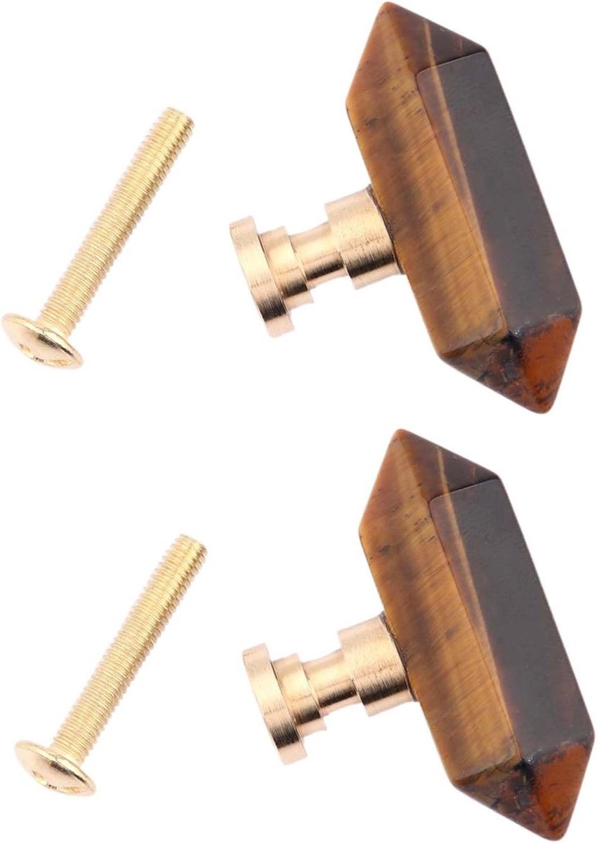Kristallen Ladeknop - Meubelgreep Decoratie - Kast Opknappen - Natuurlijk Kristal - 2 Stuk