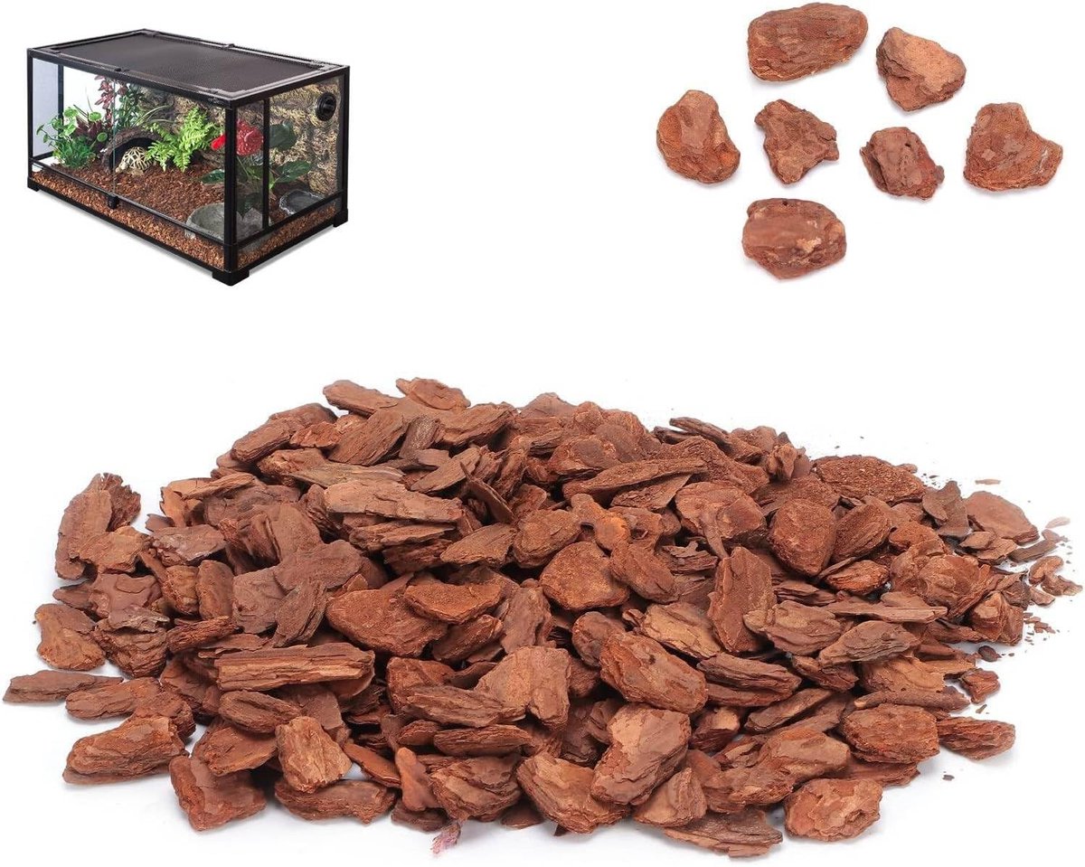 Dailygoods- Beddengoed Pijnboomschors - Reptielenschors - Habitat Decoratie - Natuurlijk - Veilig - Duurzaam - Reptielensubstraat