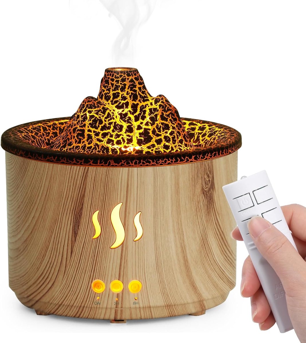 Simpeak 400ml Aroma Diffuser for Fragrance Oils, Ultrasonic Room Diffuser Wood for Essential Oils with LED Light, Aromatherapy Fragrances Humidifier with Remote Control for Living Room, Office, Spa