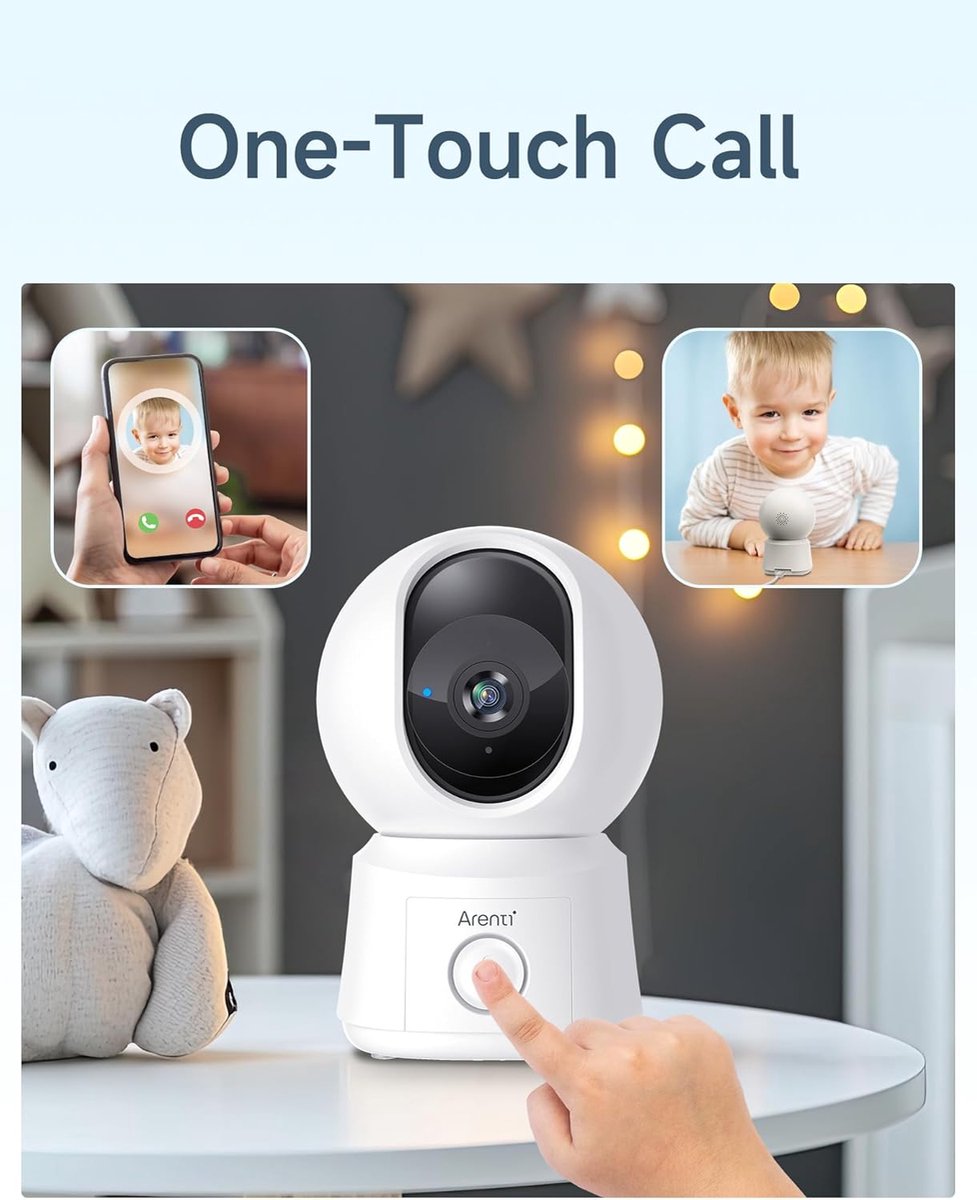 ARENTI Baby Monitor with 2 Camera and App with 5 Inch Screen, 1080P PTZ Video Baby Monitor with Camera, One-Touch Call, Temperature Sensor, Lullaby, Night Vision, 2-Way Audio, VoX Mode, Automatic thumbnail 3