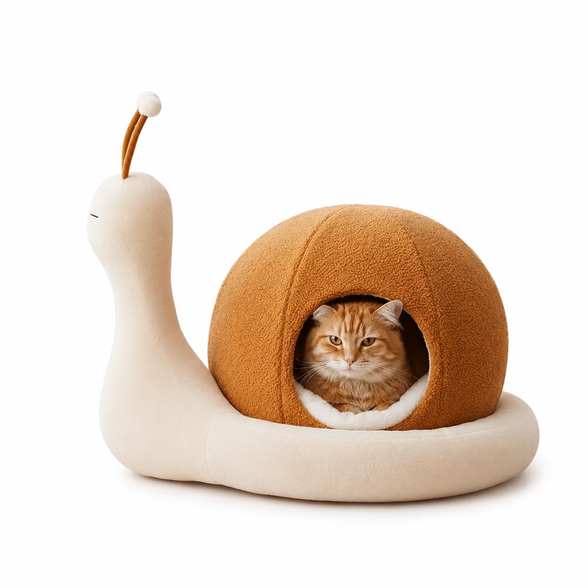 Lifero Kattenmand - Bed voor Katten en Kleine Honden - Kattenhuis Slakkenvorm - Mand Kussen Kat - Poezenmand - Kattenhuisje