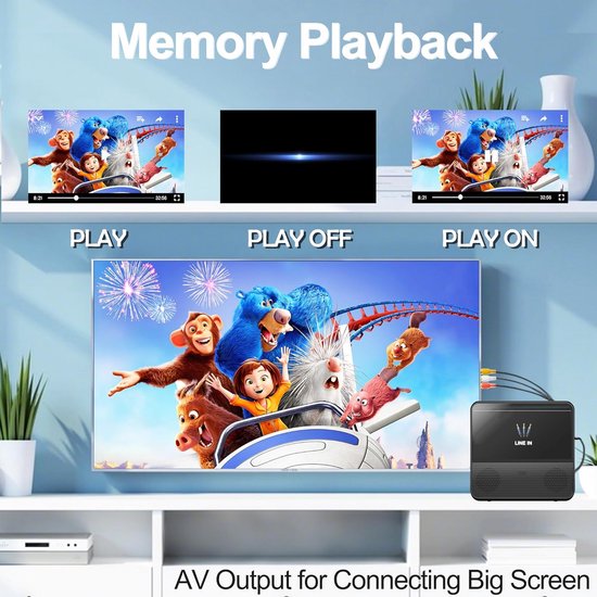 Draagbare DVD-speler - Auto mediaspeler - Reizen en entertainment - Bluetooth connectiviteit - 7 inch scherm - Zwart — afbeelding 4