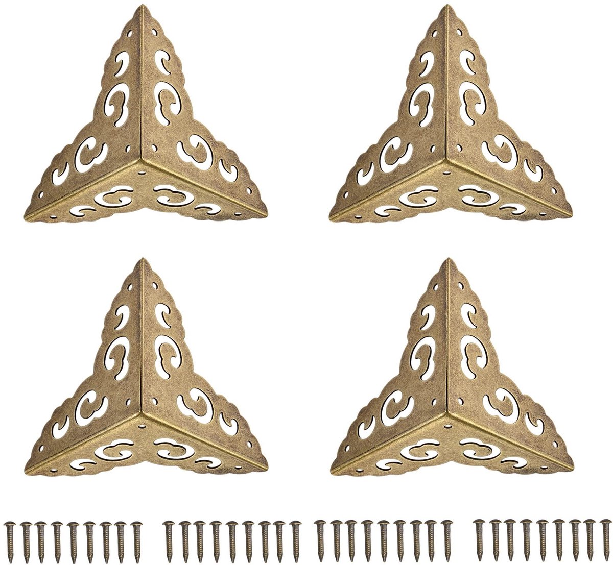 Dailygoods- Hoekbeschermers Metalen - 4 Stuks - 50 x 50 x 50 mm - Randbescherming - Decoratieve Hoekbeugel - Inclusief Schroeven - Stevig en Duurzaam - Hoekbeugels