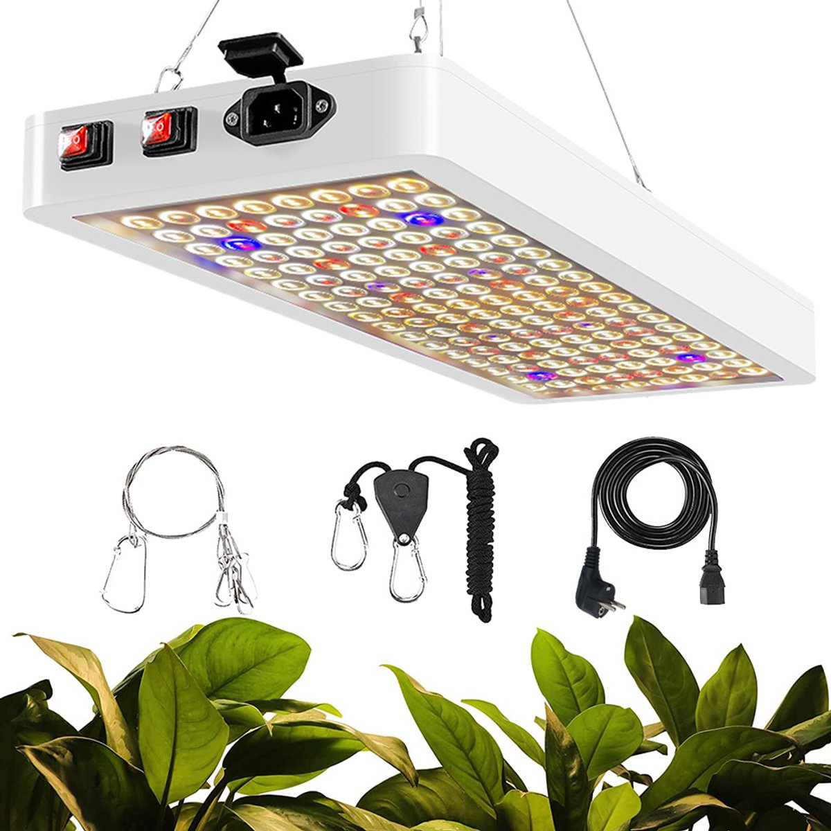 MUPOO LED Grow Light 100W - Dual Chip - Veg & Bloom Schakelaar - Volledig Spectrum + UV & IR - Krachtige Kweeklamp - Vervangt HPS - Voor Binnen