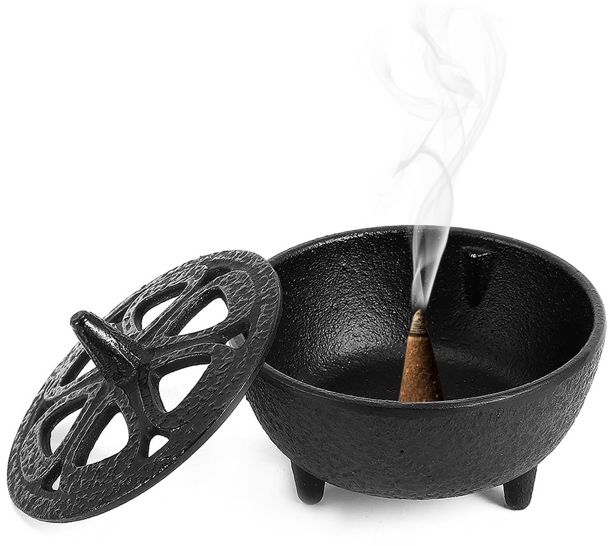 Dailygoods- Wierookbrander Stevig - Lotusvormig - Duurzaam Gietijzer - Veilig Gebruik - Aromatherapie - Ideaal voor Elke Kamer - Aromatherapiebrander