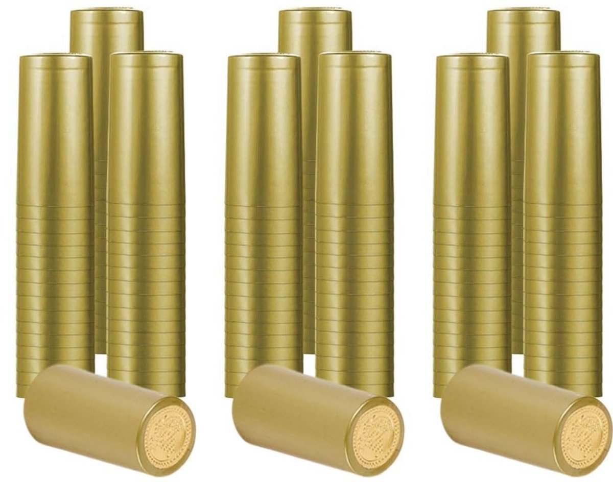 Dailygoods- Wijnfles Capsule Lichtgoud - 120 Stuks - PVC - Verzegeling - Houdt Vers - Geschikt voor Fles met Rechte Hals - Flescapsule