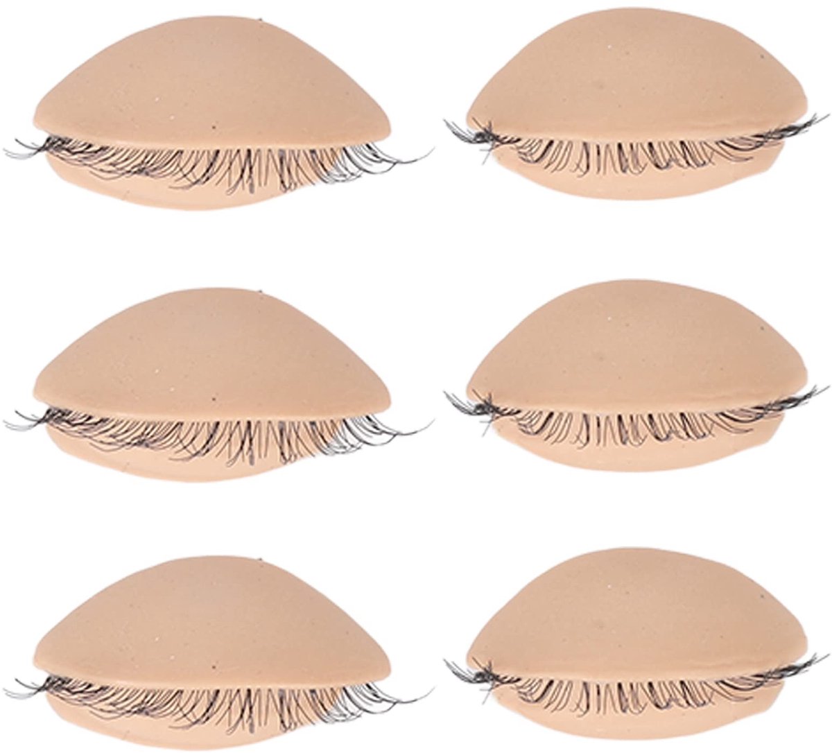 Dailygoods- Oefenoogleden met wimpers - 3 paar afneembare vervangende oogleden - Siliconen - Trainingsaccessoires - Realistische trainingservaring - Eenvoudig te reinigen - Wimpertraining