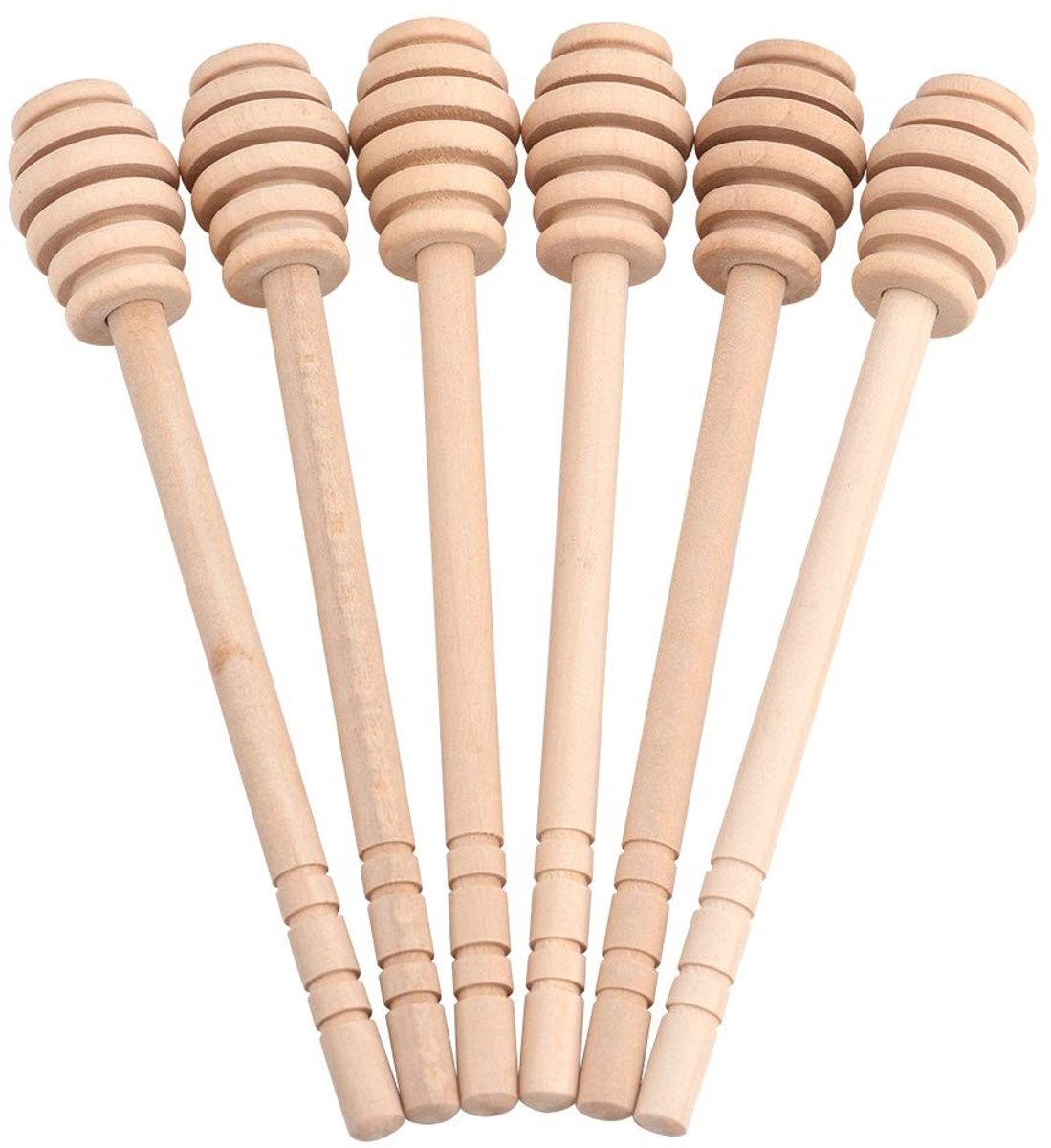 Dailygoods- Honinglepel Houten 50 Stuks - 16 cm - Roerstaafjes - Cadeau - Hoogwaardige Kwaliteit - Uniek Ontwerp - Honingdipper